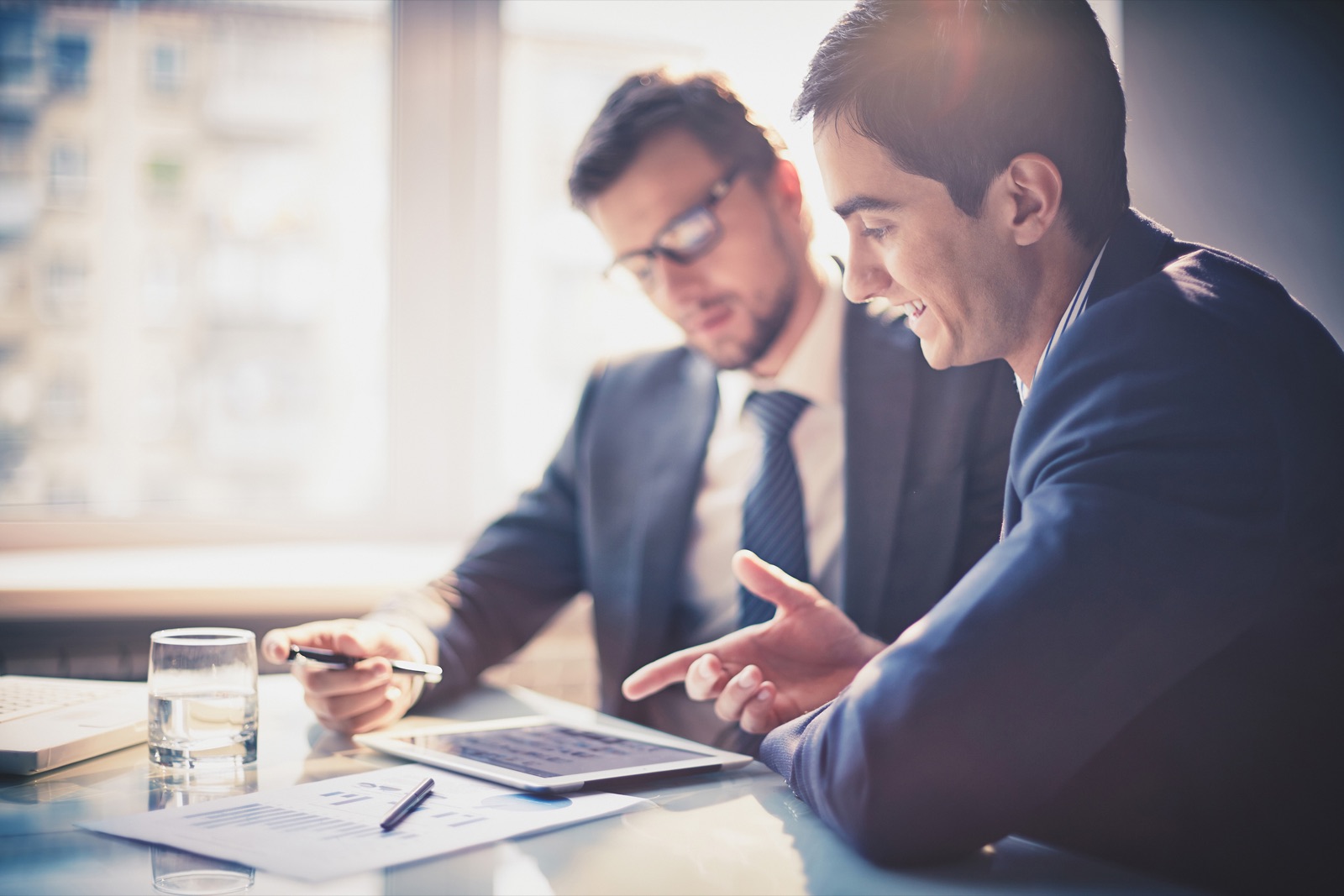 Consultants working with a client